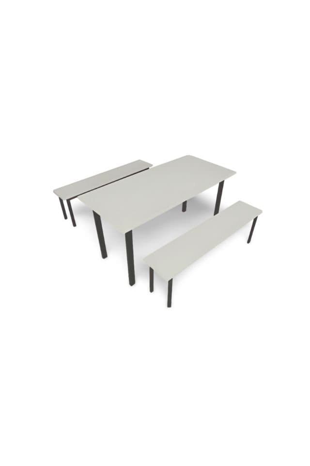 Conjunto Mesa de Refeitório com 2 Bancos